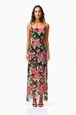 LYRA SEQUIN GOWN IN PINK AND GREEN FLORAL