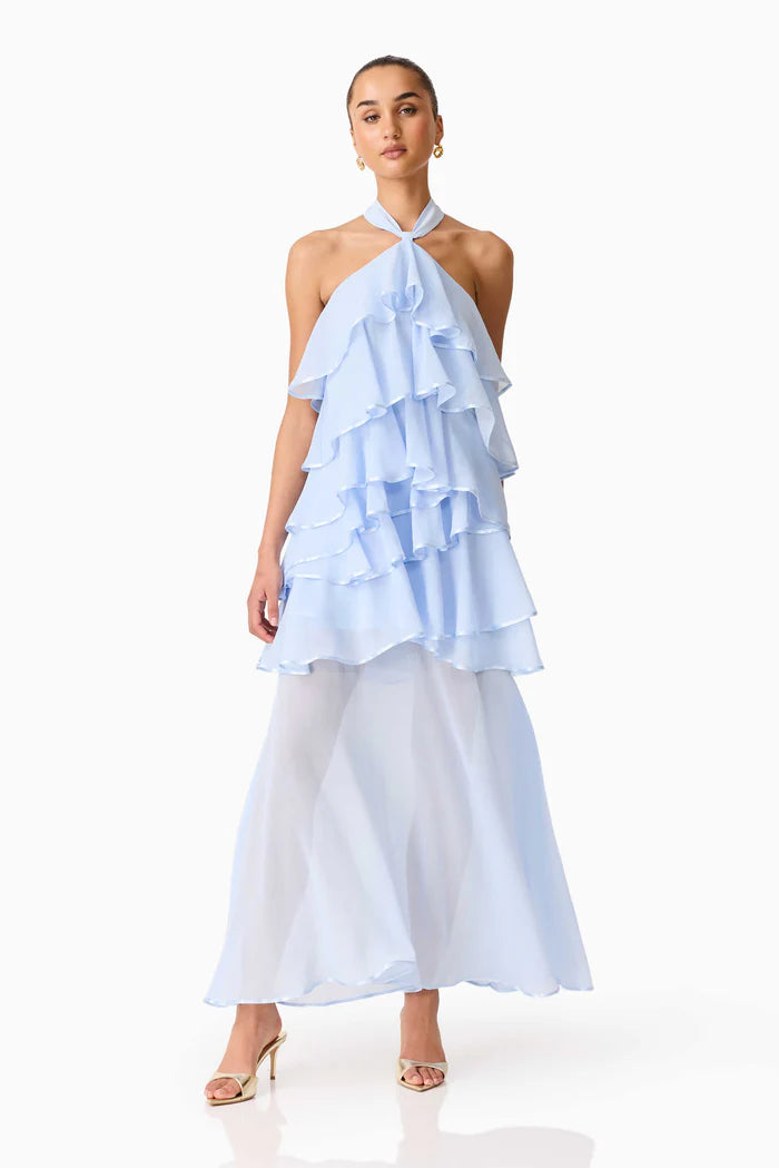 ELAINE HALTER NECK MAXI DRESS