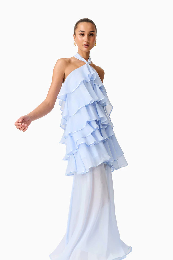 ELAINE HALTER NECK MAXI DRESS