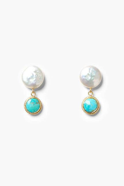 SYDNEY COIN EARRINGS TURQUOISE