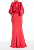SCOOP NECK GOWN WITH CROPPED PUFF SLEEVE JACKET