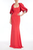 SCOOP NECK GOWN WITH CROPPED PUFF SLEEVE JACKET
