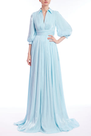PLEATED COLLAR GOWN