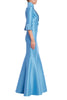 PLUNGE NECK BELTED SHIRT GOWN