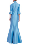 PLUNGE NECK BELTED SHIRT GOWN