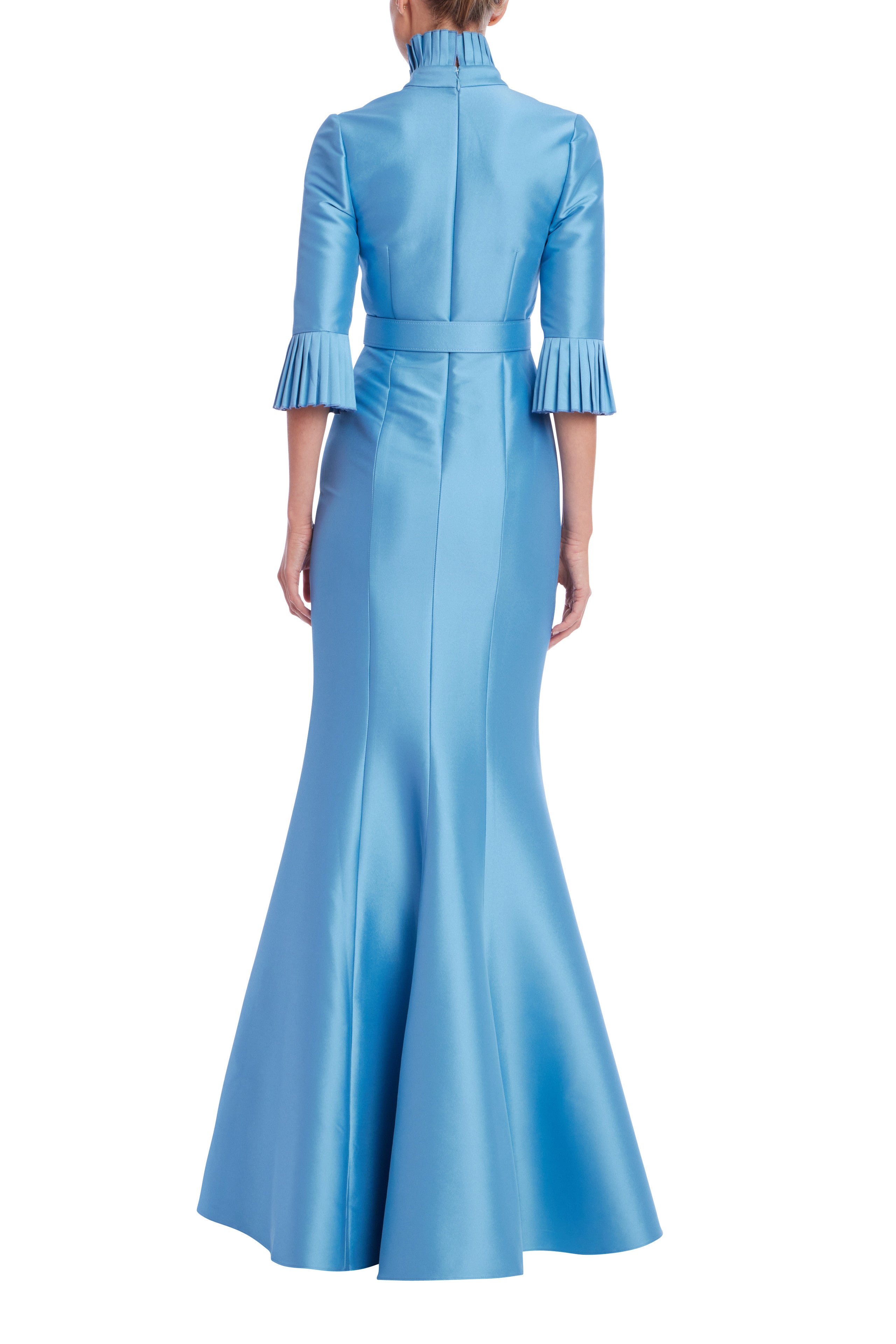 PLUNGE NECK BELTED SHIRT GOWN