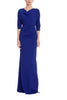 COLBALT BLUE COWL NECK FORMAL COLUMN GOWN