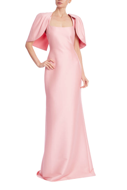 CAPE SLEEVE COLUMN GOWN