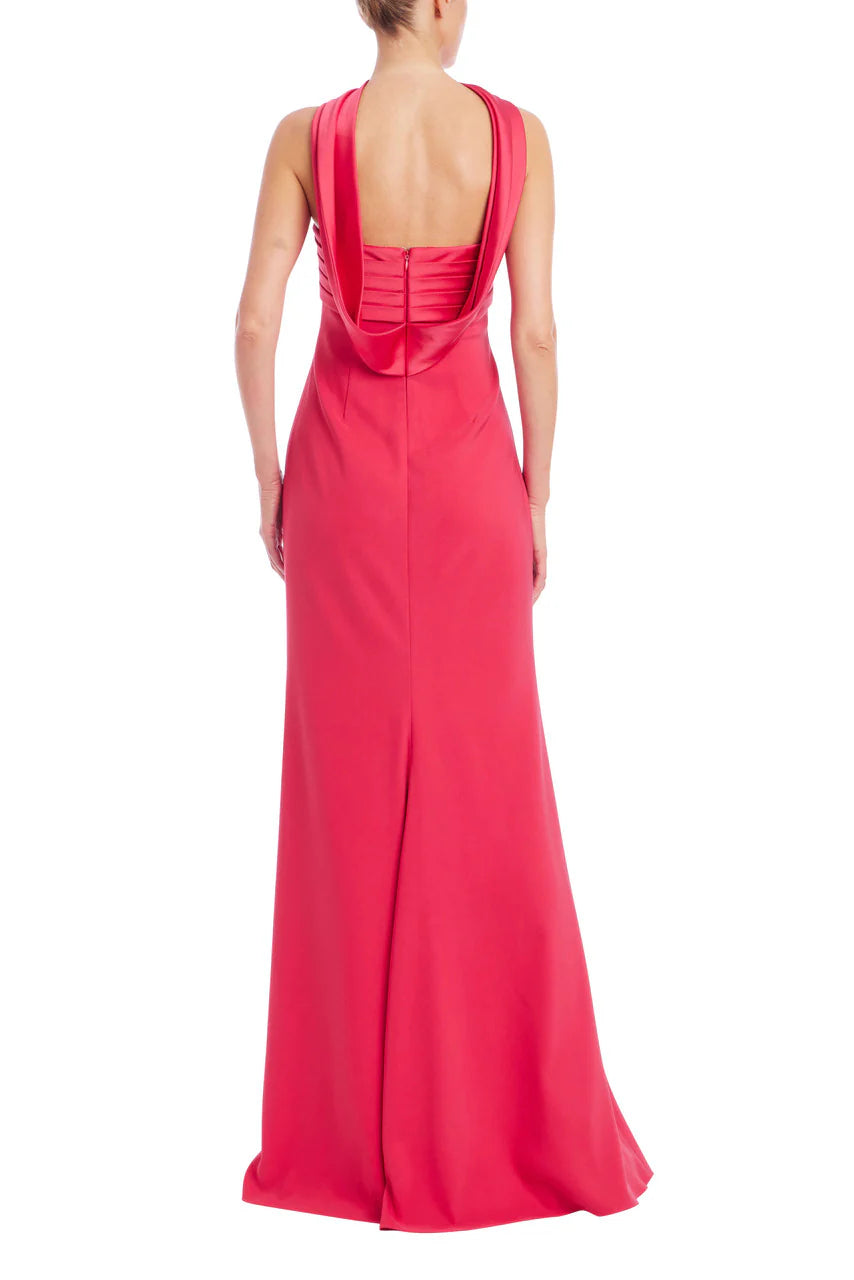 STRAPLESS CREPE ALINE EVENING GOWN
