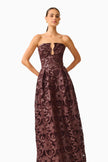 NOVELLE SWEETHEART MAXI DRESS IN CHOCOLATE BROWN