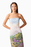 ARDEN STRAPLESS MIDI DRESS IN MULTI OMBRE