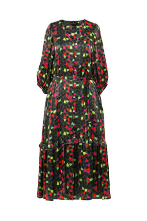 EVELYN PRINTED MIDI  DRESS