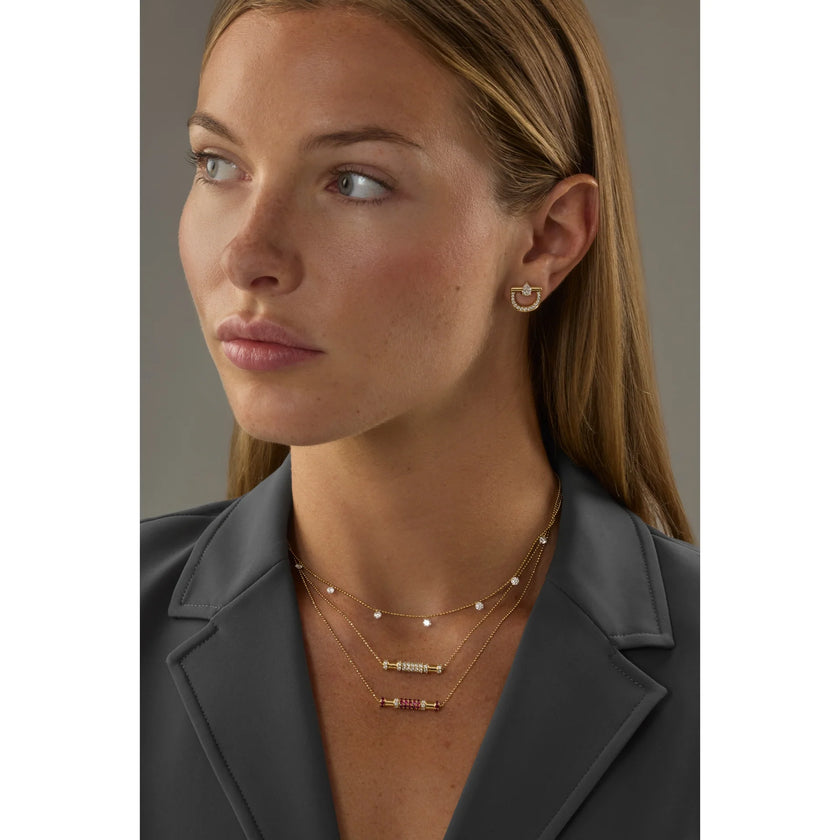 EMERALD AND DIAMOND CAVALETTI NECKLACE