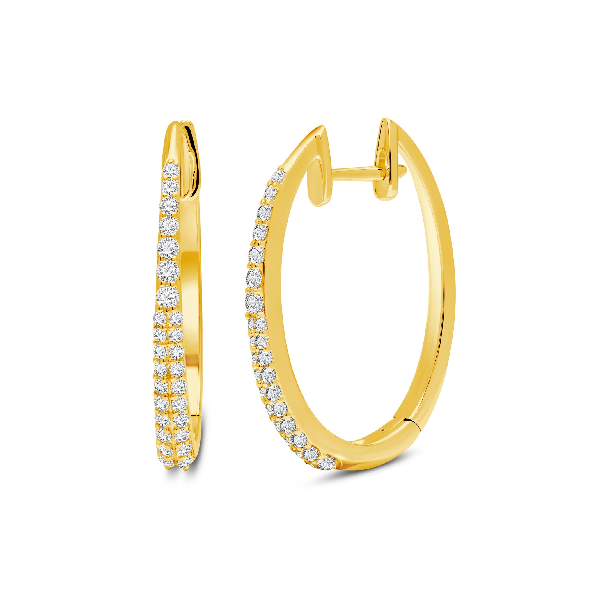 DIAMOND STAR DUST HOOP EARRINGS