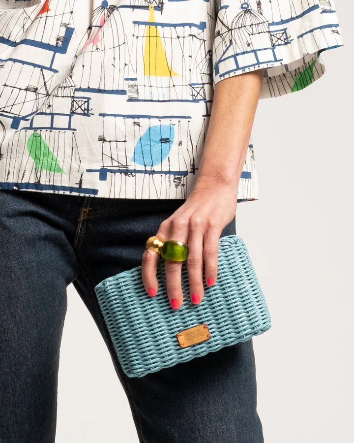 PAIGE WICKER BOX CLUTCH