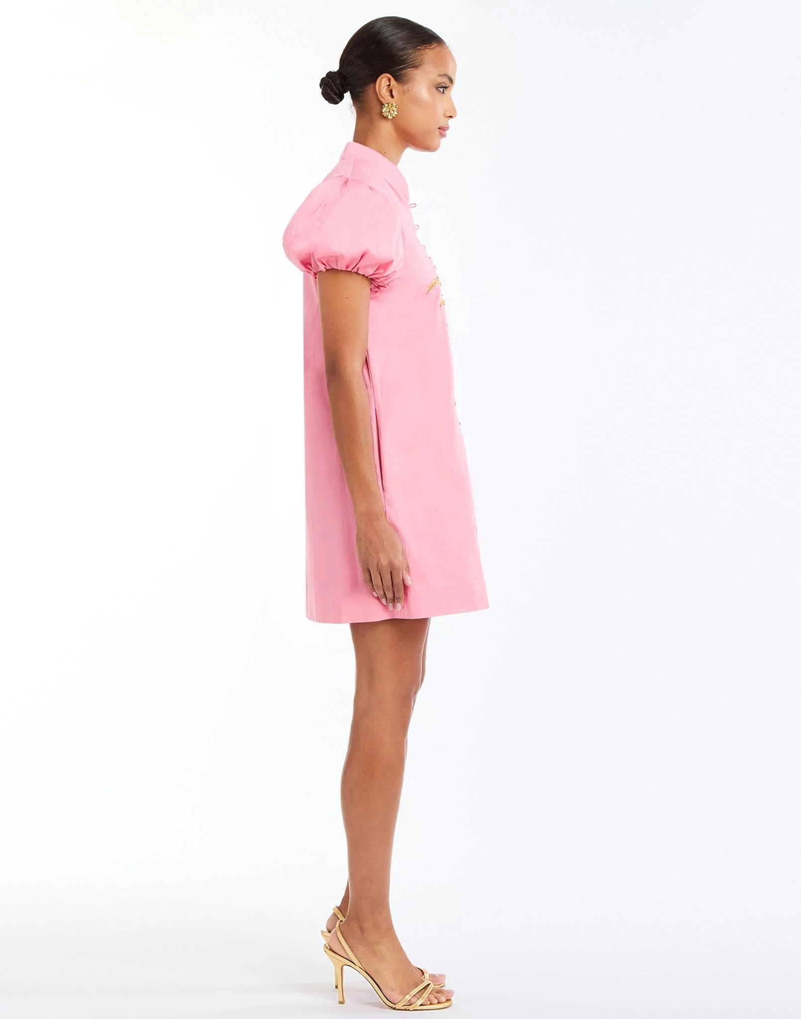ELLIANA BARONG MINI DRESS IN AURORA PINK