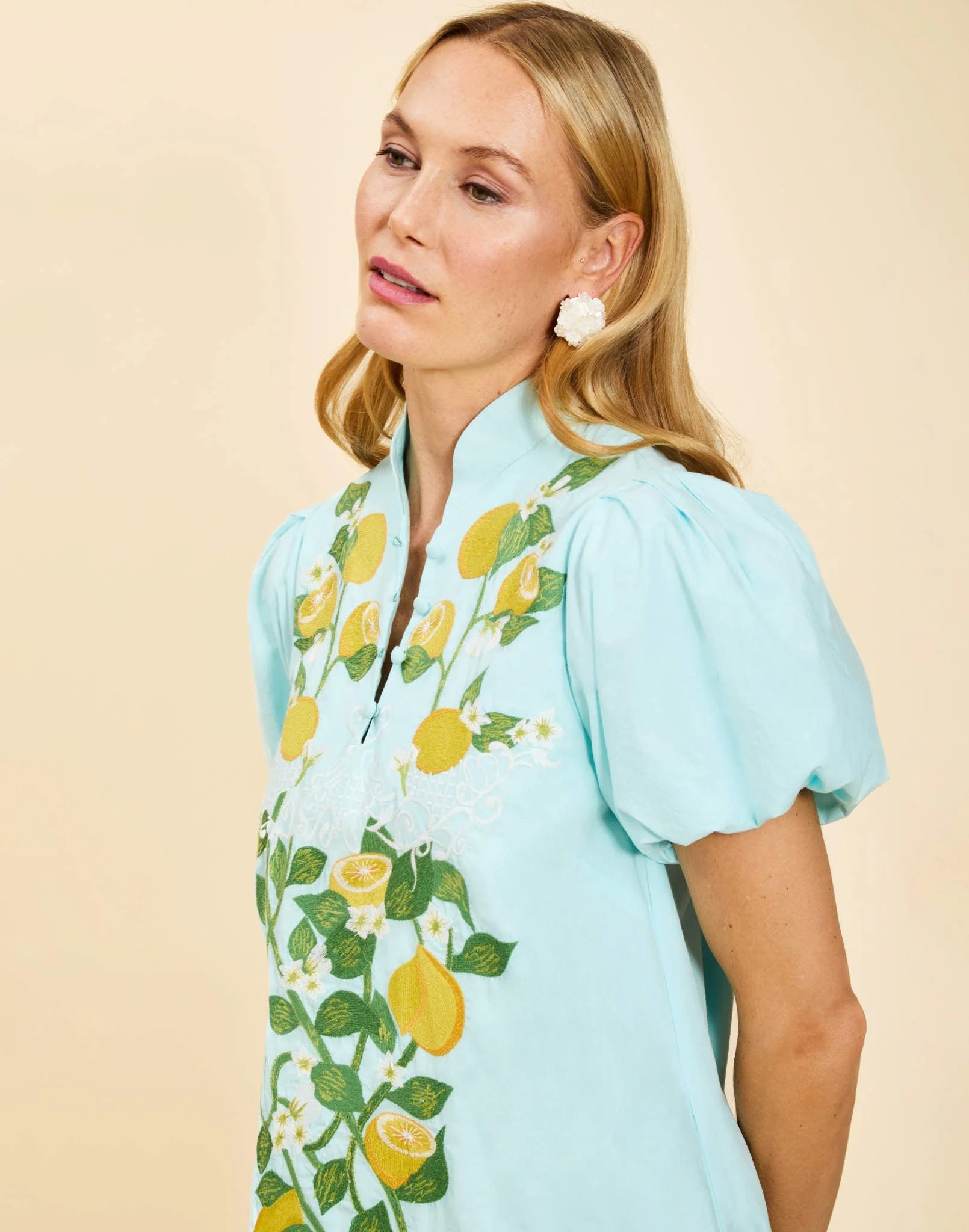 ELLIANA BARONG MINI DRESS IN SOREENTO CITRUS
