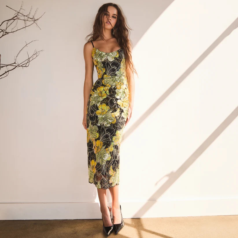 EMILIA SEQUIN FLORAL GOWN