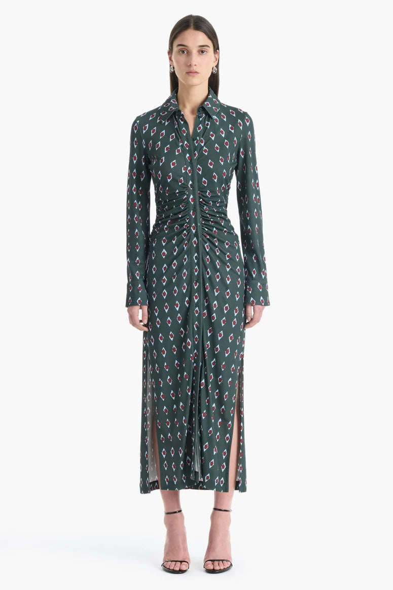 CLAUDIA DRESS IN HUNTER DIAMOND