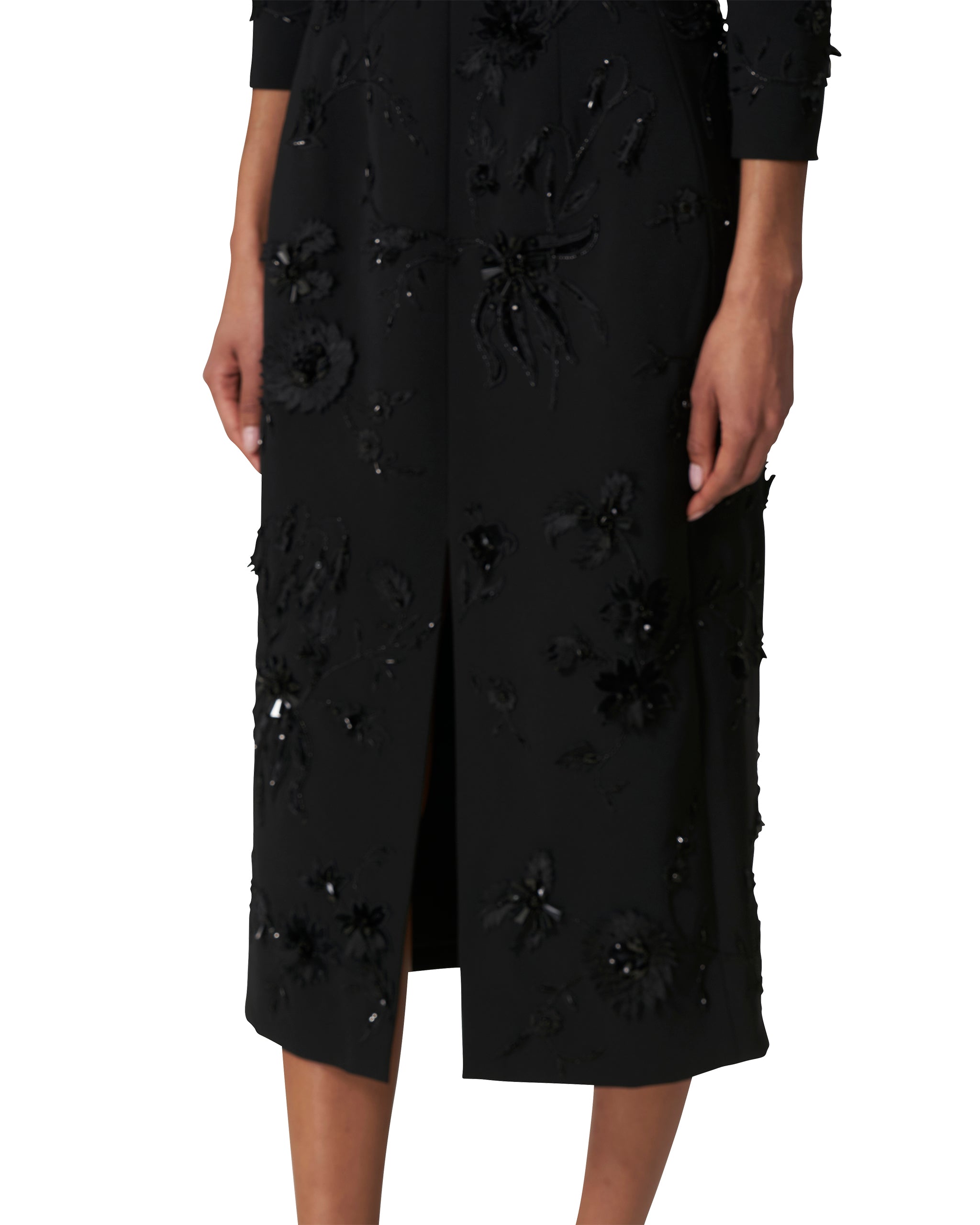 EMBELLISHED COLUMN DRESS
