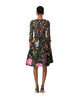 MIXED FLORAL FULL SKIRT COCKTAIL DRESS