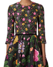 MIXED FLORAL FULL SKIRT COCKTAIL DRESS