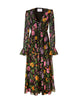 FLORAL PRINT BUTTON FRONT MIDI DRESS