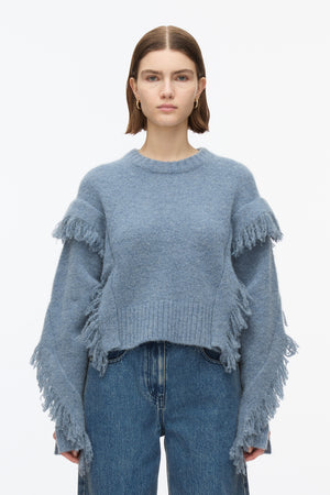 FRINGE TRIM SWEATER