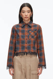 LONG SLEEVE MIX CROPPED SHIRT