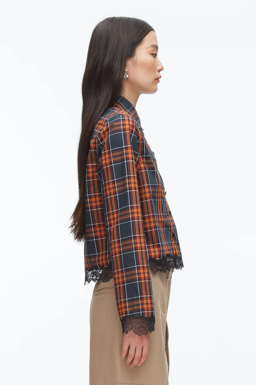 LONG SLEEVE MIX CROPPED SHIRT