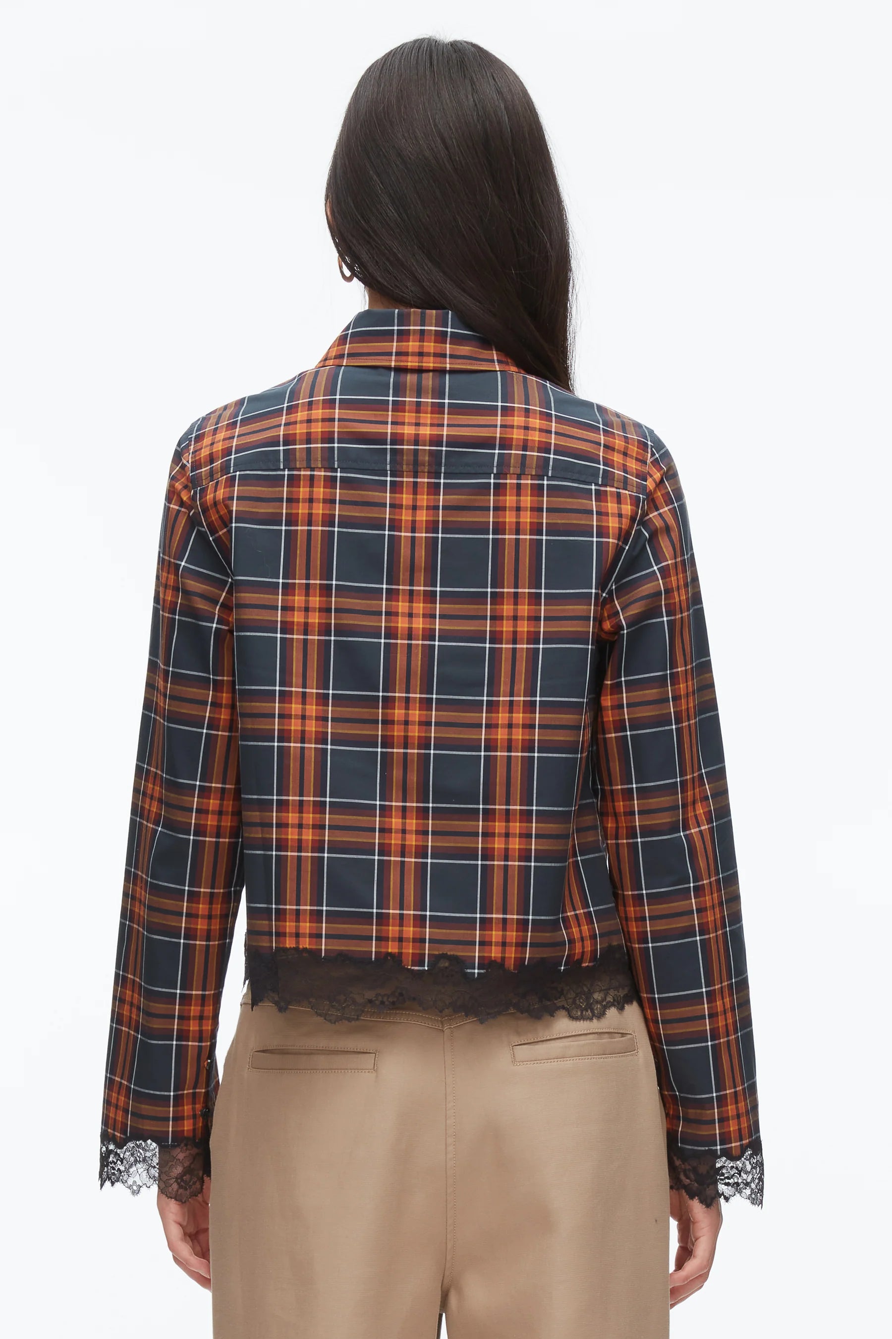 LONG SLEEVE MIX CROPPED SHIRT
