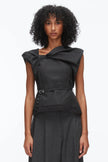 DRAPED BOW BELTED SHELL TOP