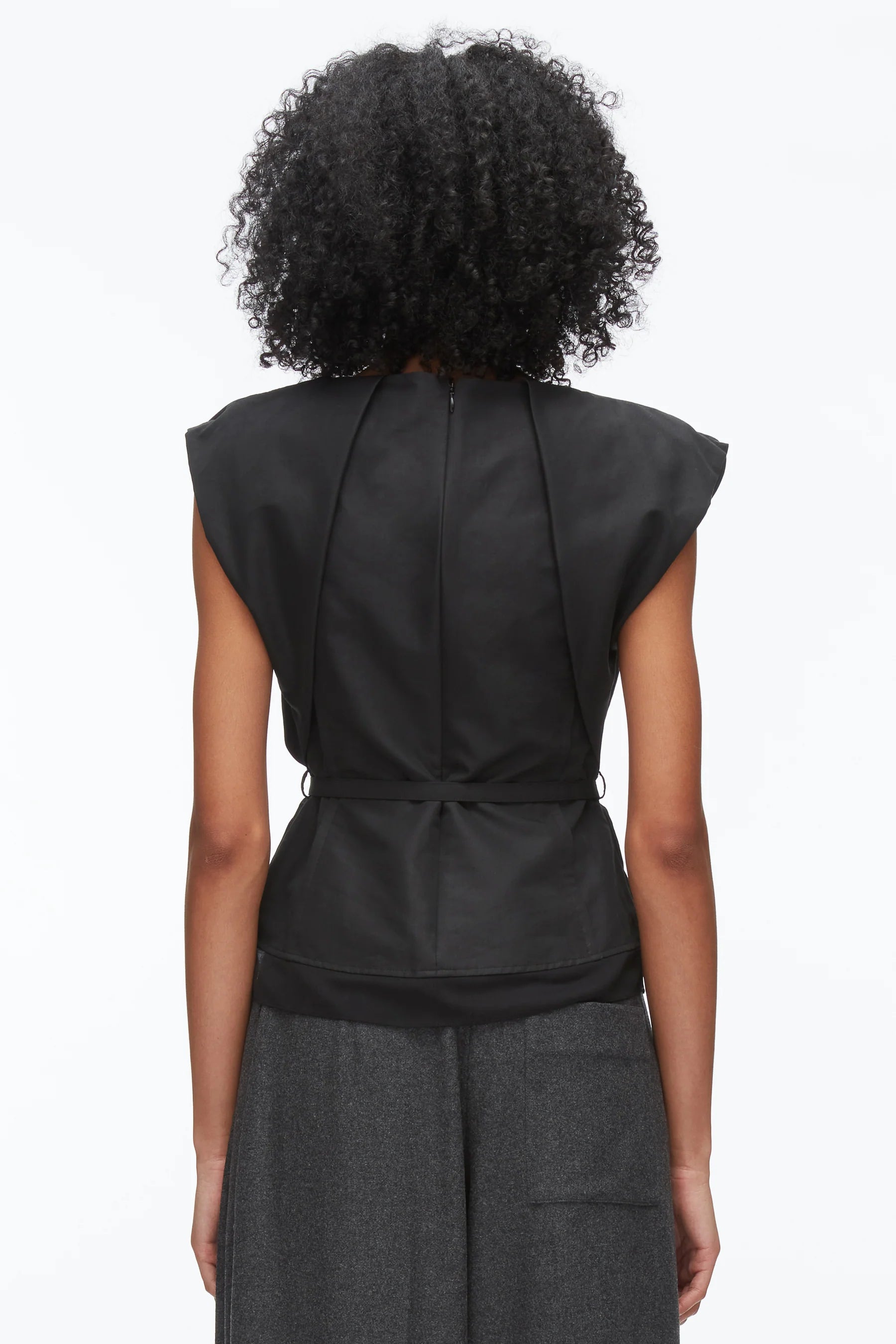 DRAPED BOW BELTED SHELL TOP