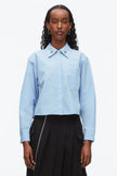 CROPPED SHIRT WITH EMBROIDERED COLLAR