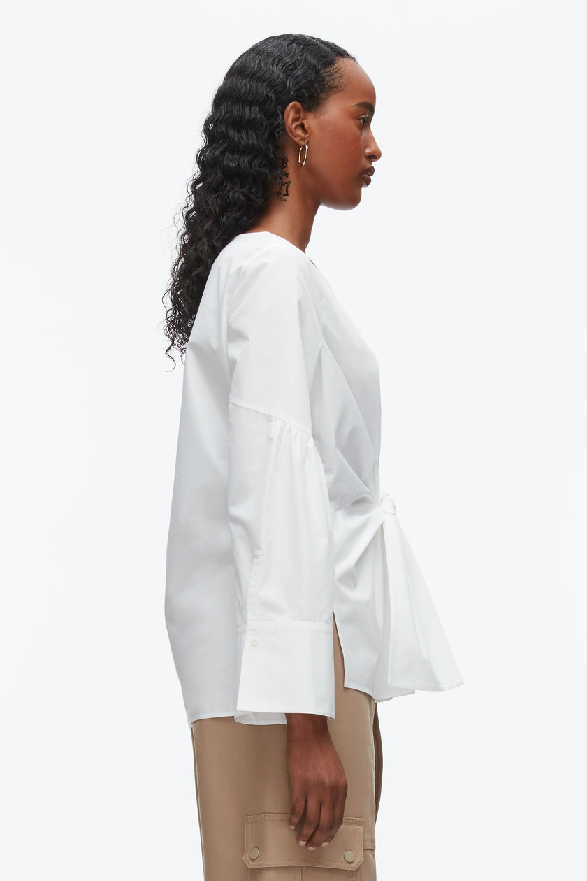 TIE FRONT POPLIN SHIRT