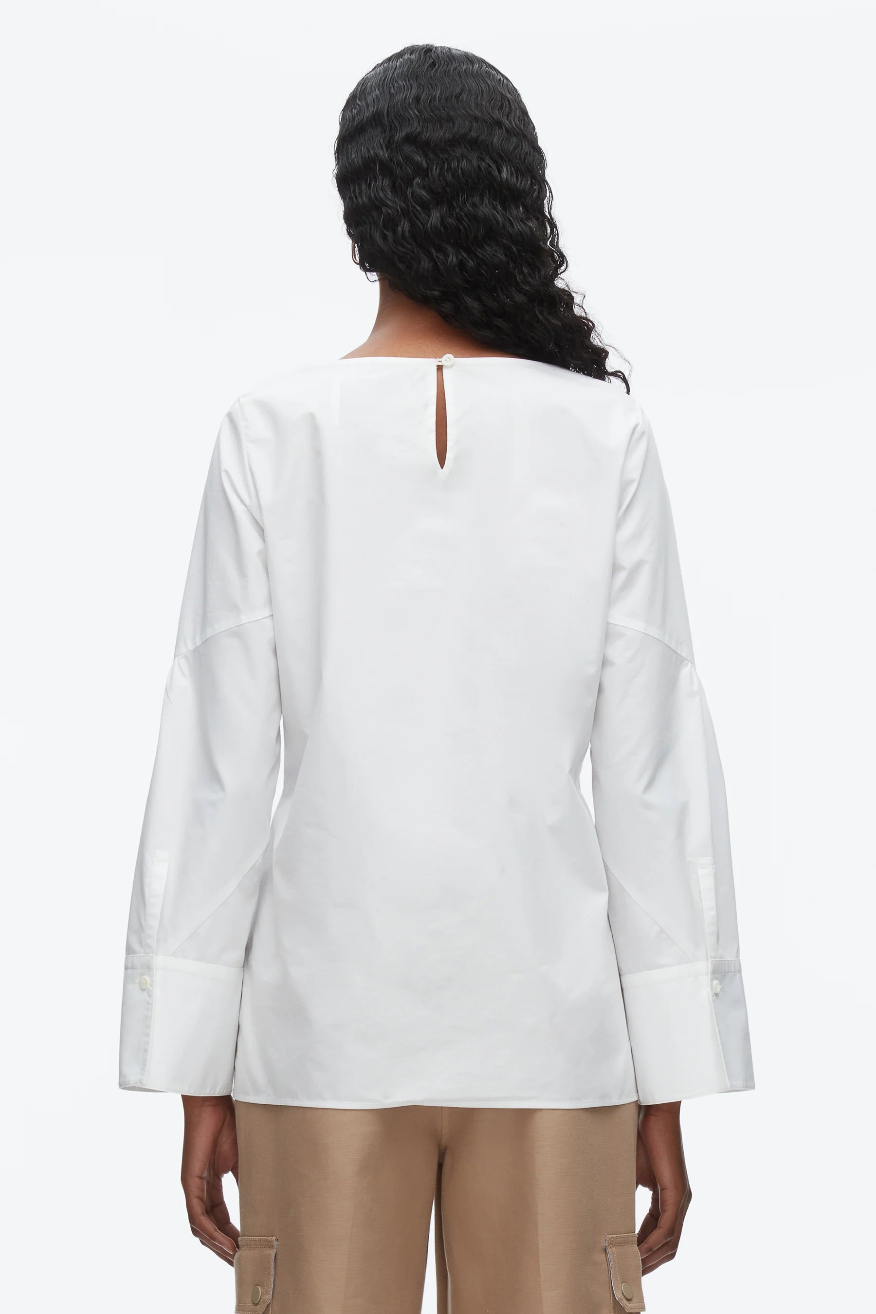 TIE FRONT POPLIN SHIRT