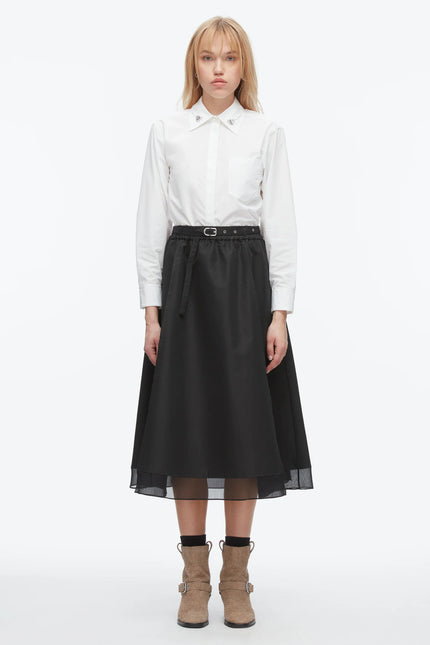BELTED MIDI SKIRT