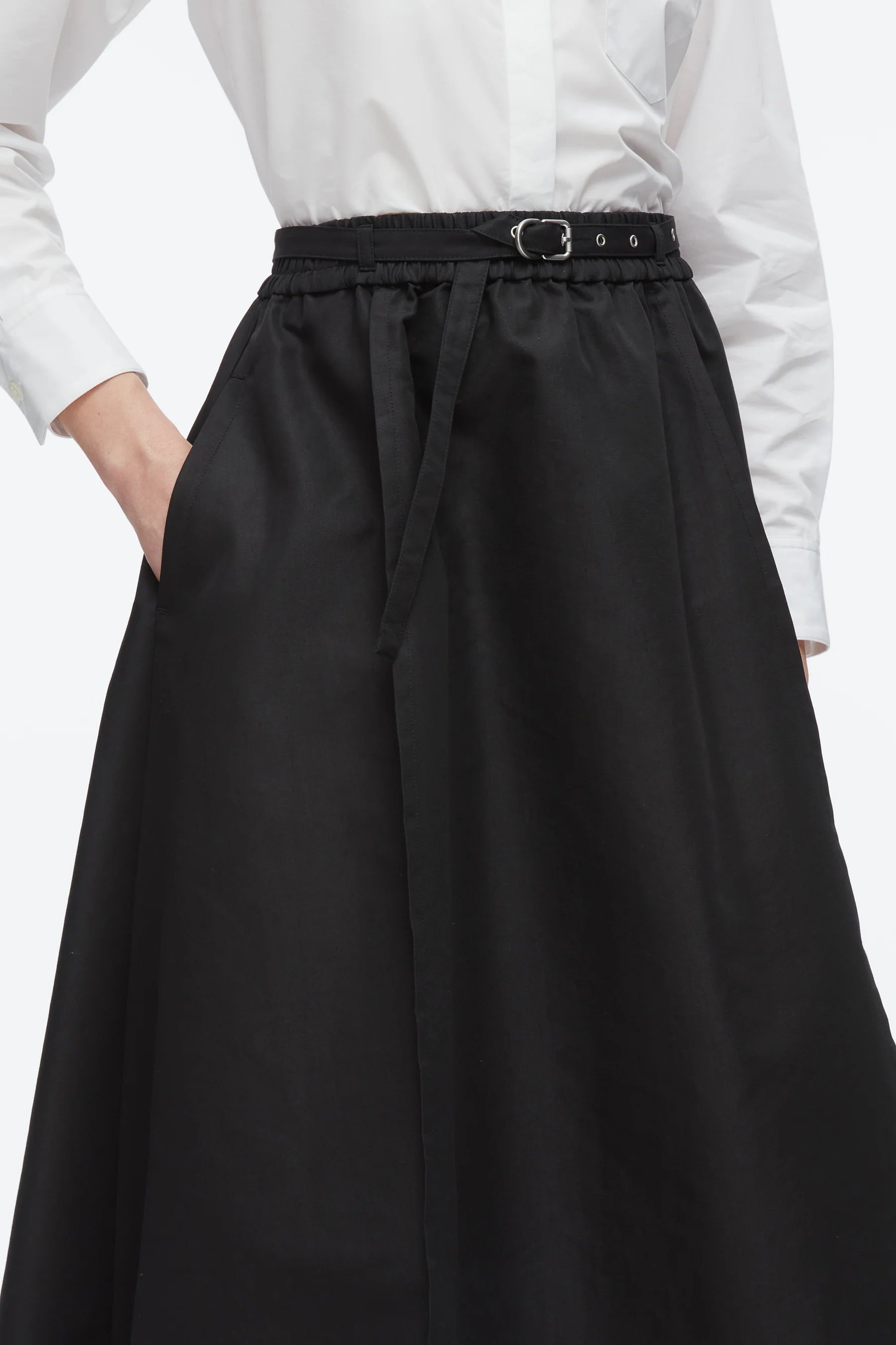 BELTED MIDI SKIRT