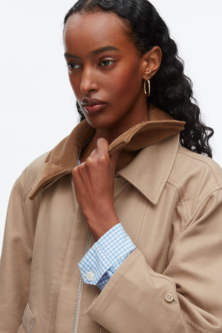 CROPPED FLOUNCE BARN JACKET