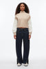 COLORBLOCK ZIP SLEEVE TURTLENECK