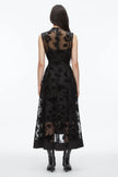 FLOCKED ORGANZA MIDI DRESS