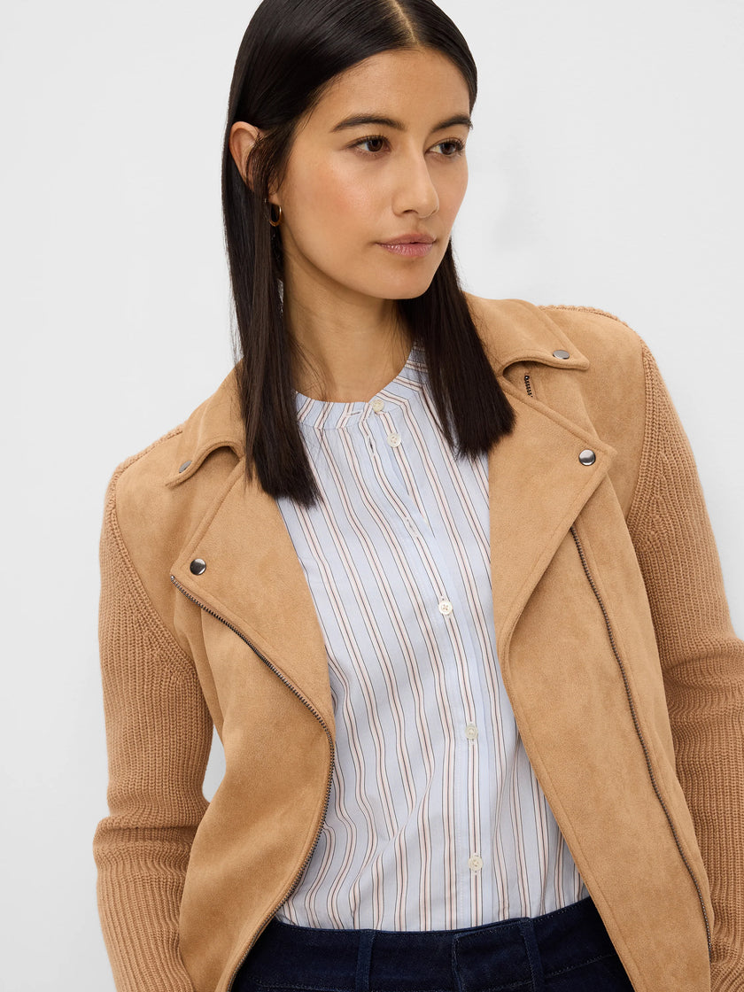 MIXED MEDIA MOTO JACKET