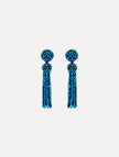 CRYSTAL FRINGE TASSEL CLIP ON EARRINGS