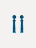 CRYSTAL FRINGE TASSEL CLIP ON EARRINGS