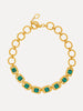 RECTANGLE CRYSTAL CHAIN LINK NECKLACE