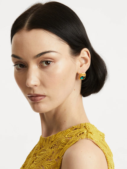RECTANGLE STUD CLIP ON EARRINGS