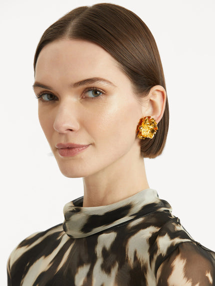SMALL PEONY CLIP ON EARRINGS