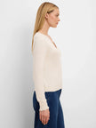 HENLEY RUFFLE SWEATER
