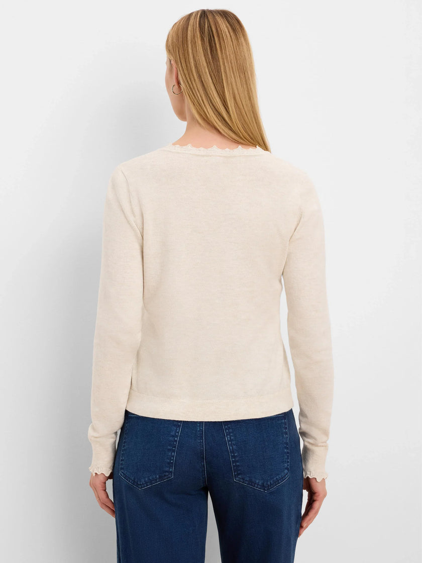 HENLEY RUFFLE SWEATER