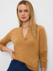 HENLEY RUFFLE SWEATER